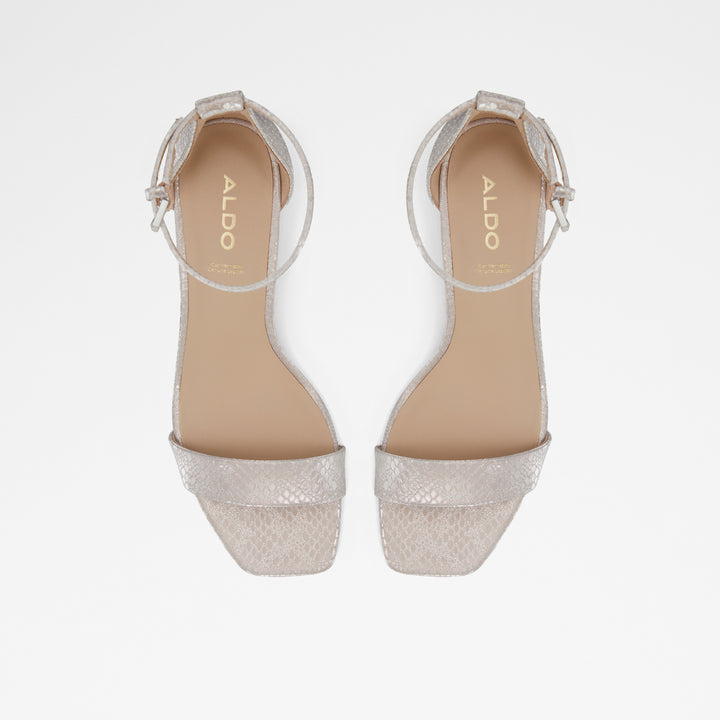 Sandálias em rosa dourado, salto em bloco - KEDEAVIEL