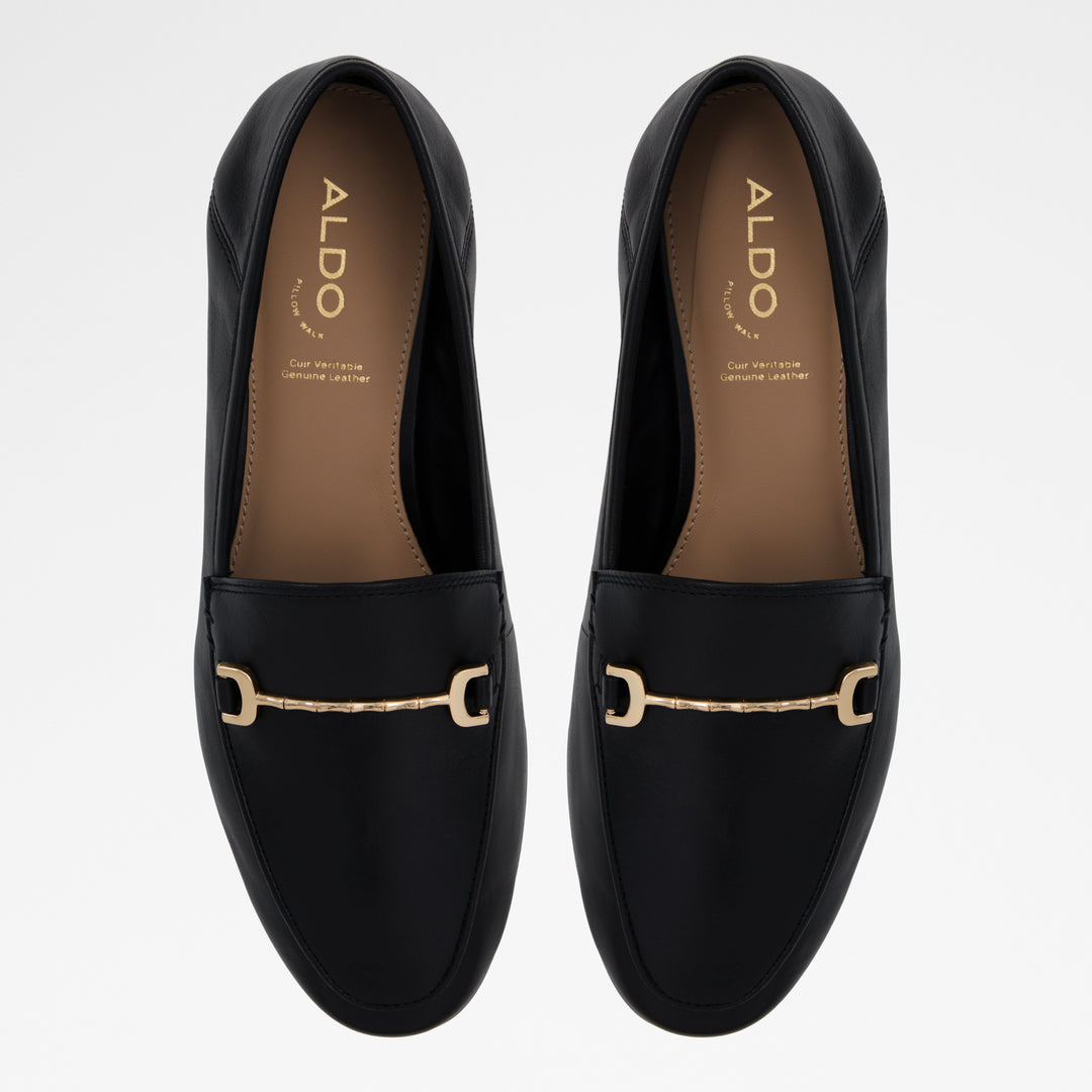 Mocassins rasos em pele preto - KESLEY