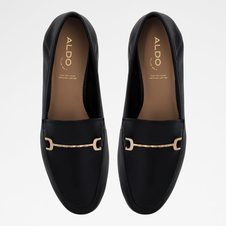 Mocassins rasos em pele preto - KESLEY