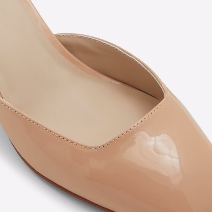 Sapatos em verniz bege, salto em bloco - KINDAH