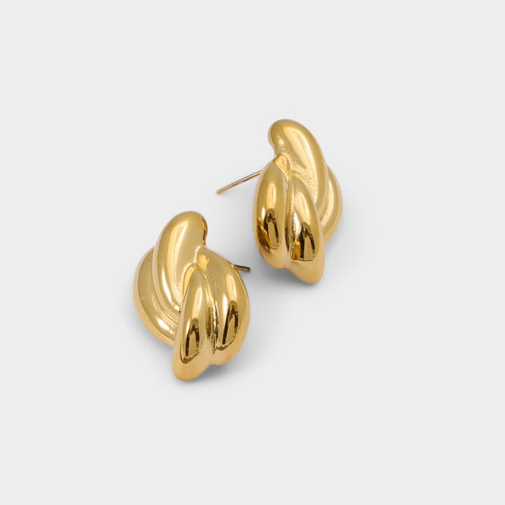 Brincos longos em dourado - KNOTS
