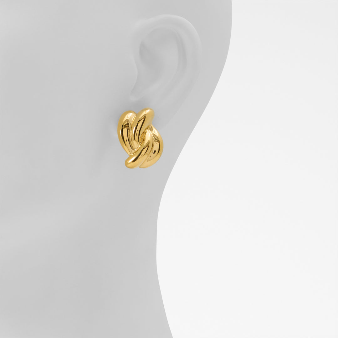 Brincos longos em dourado - KNOTS