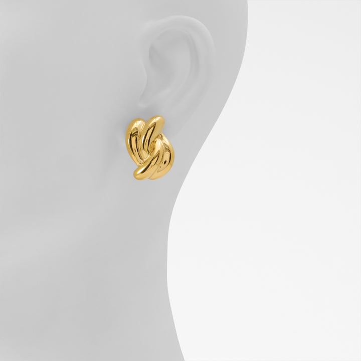 Brincos longos em dourado - KNOTS