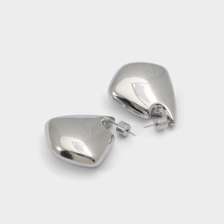 Brincos longos em prateado - KOBY