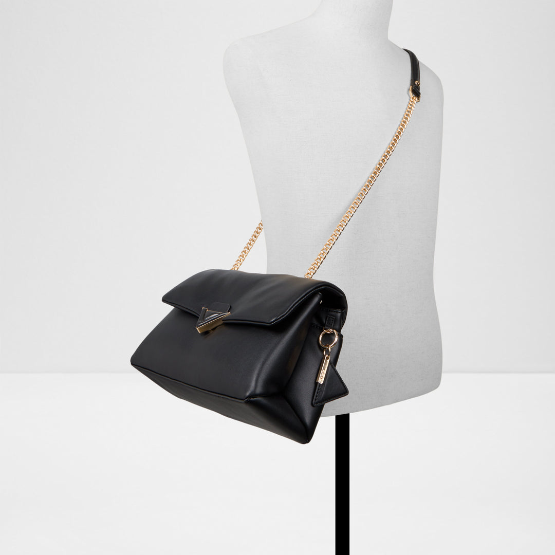 Mala de tiracolo em preto - LARGESOFTPUFF