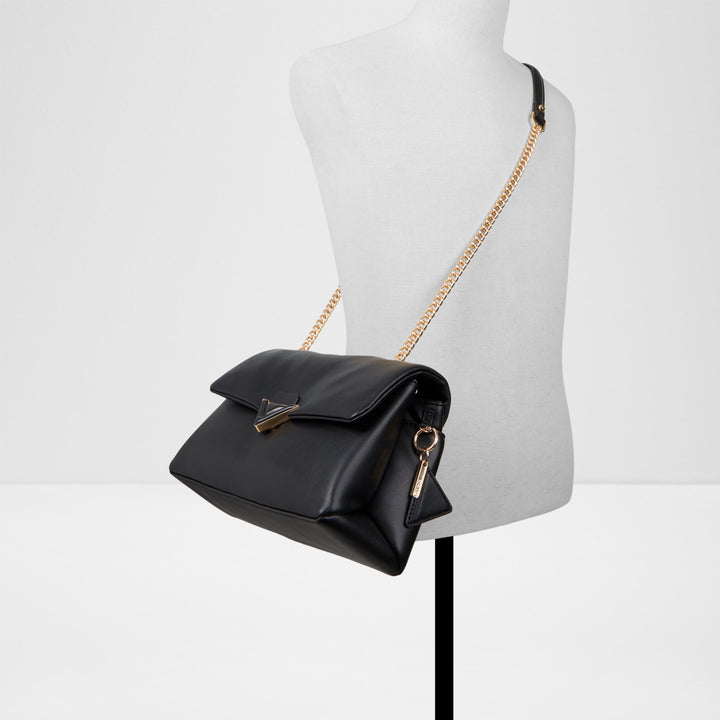 Mala de tiracolo em preto - LARGESOFTPUFF