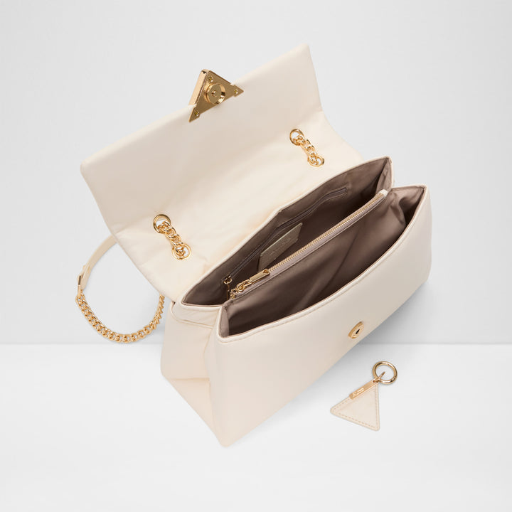 Mala de tiracolo em branco cru - LARGESOFTPUFF