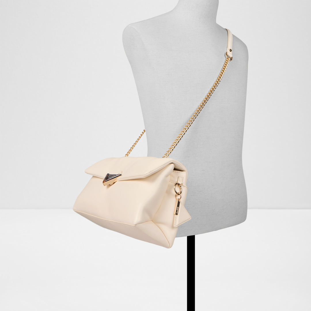 Mala de tiracolo em branco cru - LARGESOFTPUFF