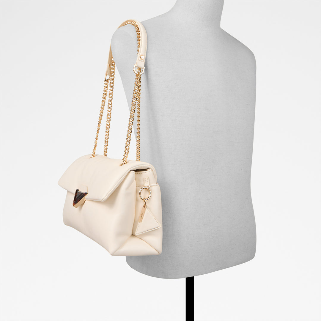 Mala de tiracolo em branco cru - LARGESOFTPUFF