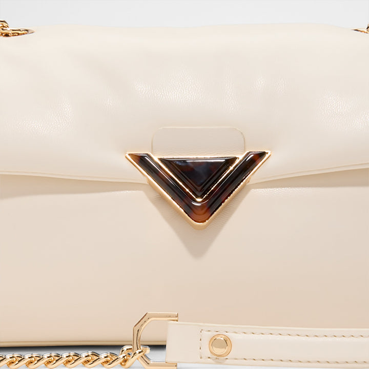 Mala de tiracolo em branco cru - LARGESOFTPUFF