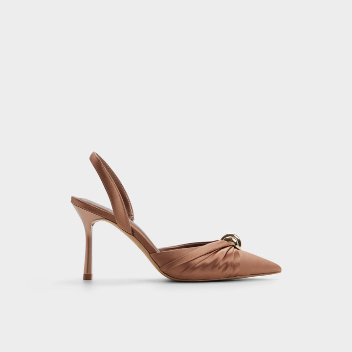 Sapatos em bronze, salto fino - LARSYNN
