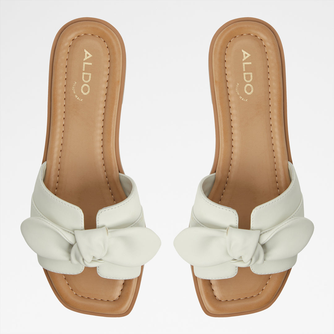 Sandálias rasas em pele branco - LAVINIA