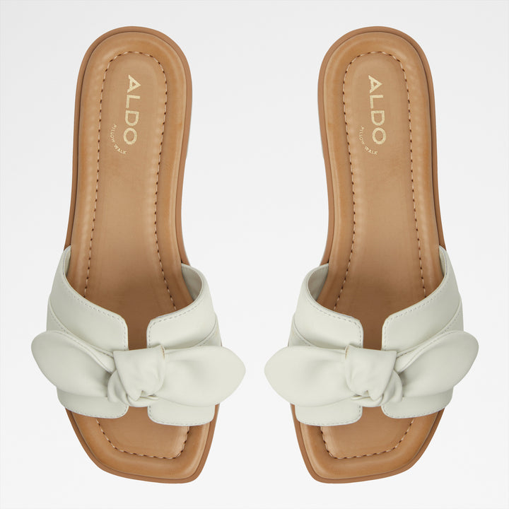 Sandálias rasas em pele branco - LAVINIA