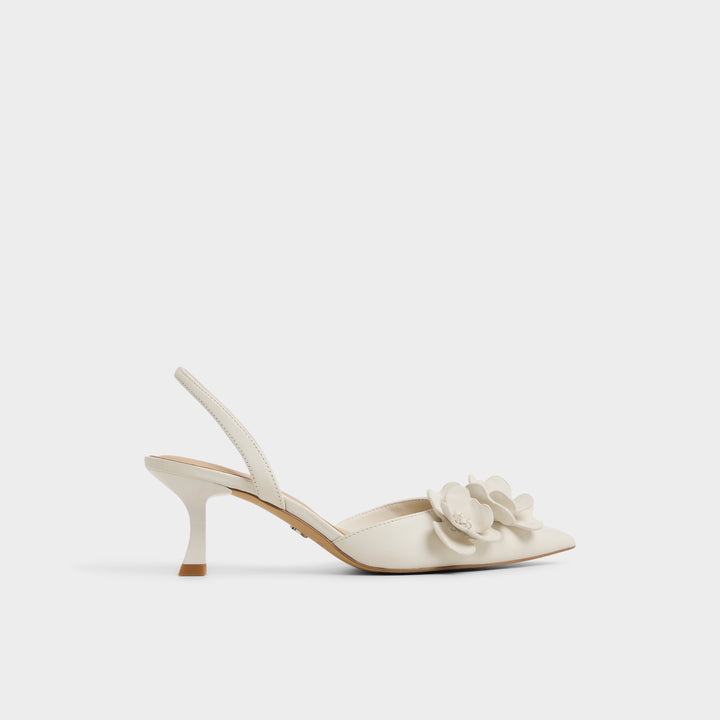 Sapatos em pele branco, salto em funil - LEILANIA