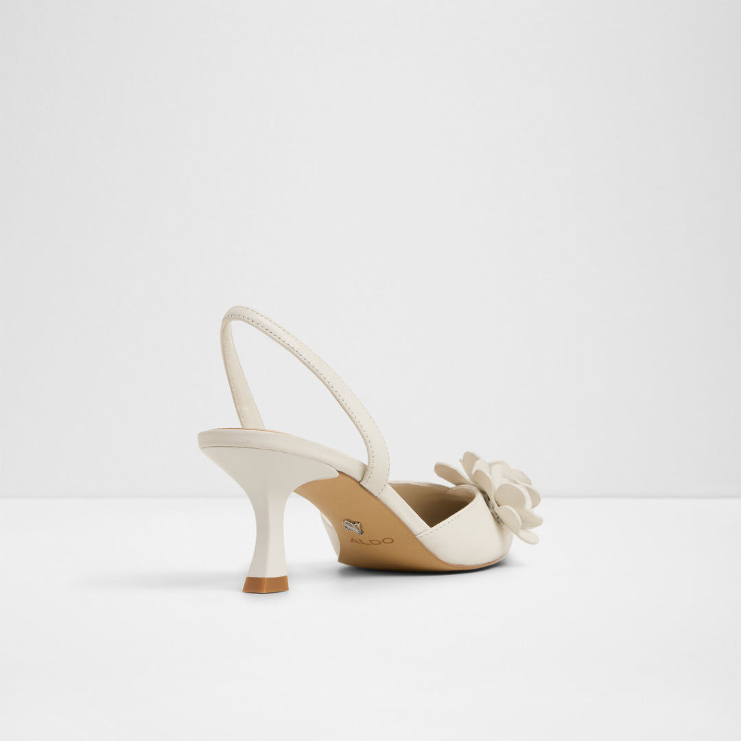 Sapatos em pele branco, salto em funil - LEILANIA