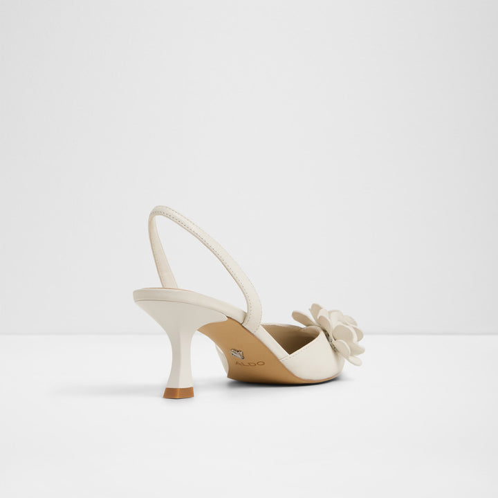 Sapatos em pele branco, salto em funil - LEILANIA