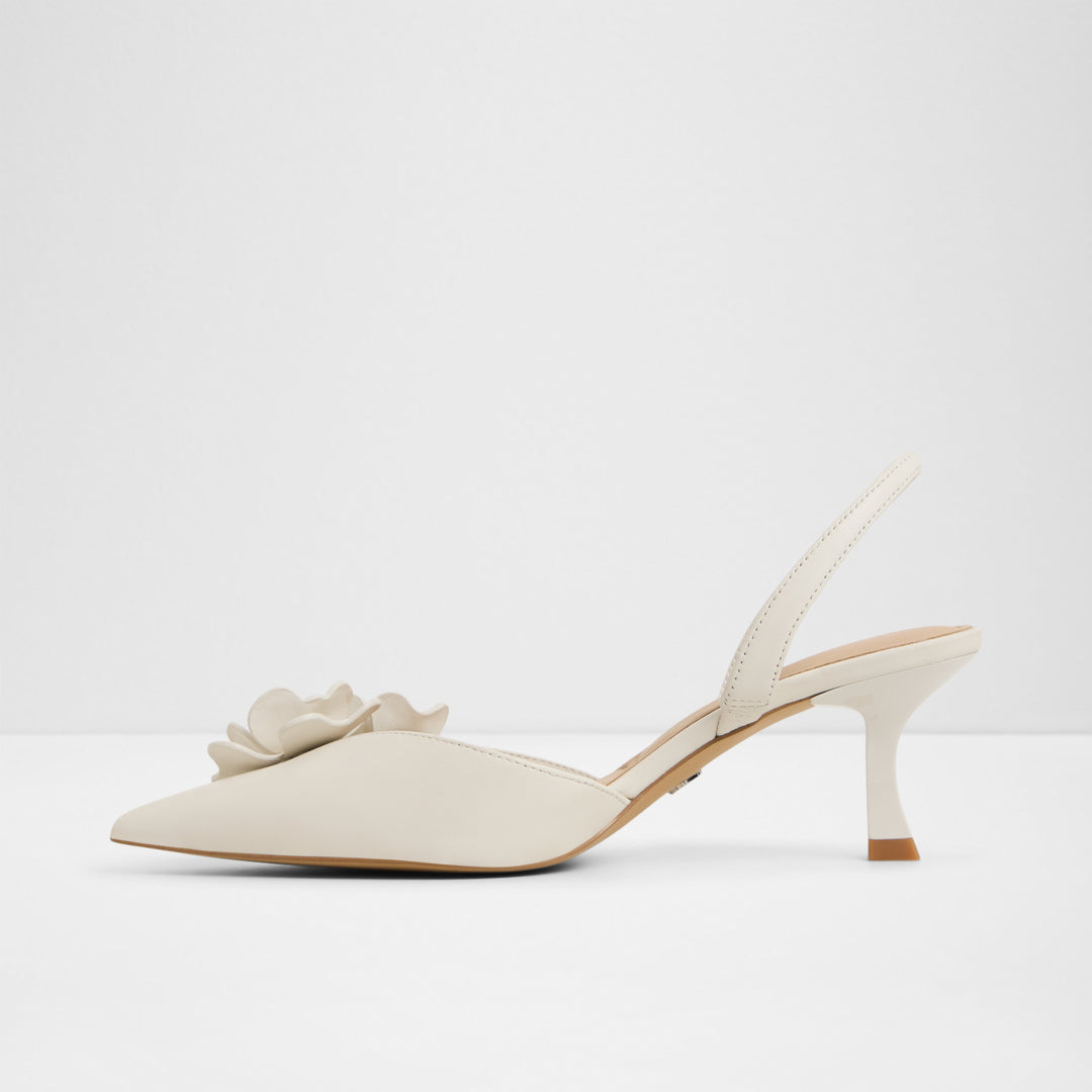 Sapatos em pele branco, salto em funil - LEILANIA