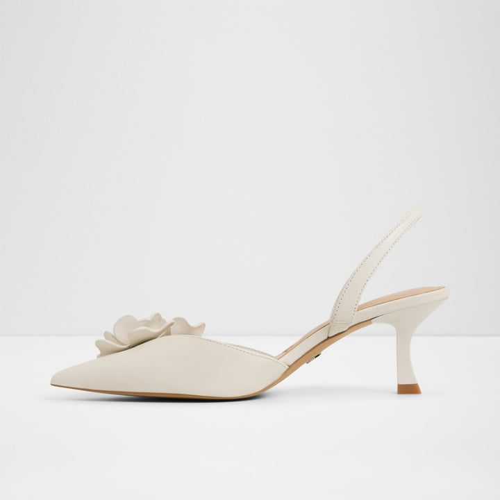 Sapatos em pele branco, salto em funil - LEILANIA