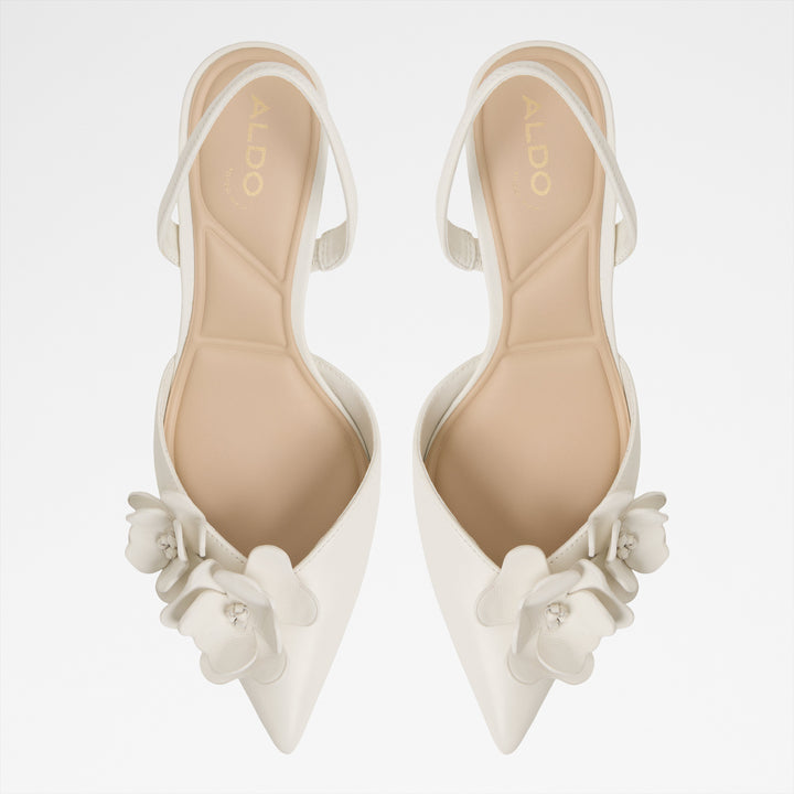 Sapatos em pele branco, salto em funil - LEILANIA