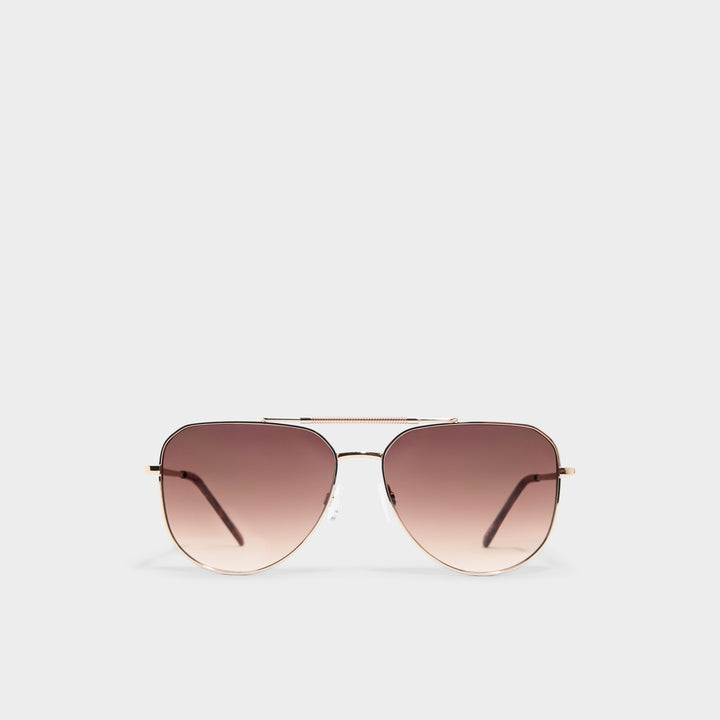 Óculos de Sol Homem ALDO Dourados Estilo Aviador com Lentes Degradé Castanhas