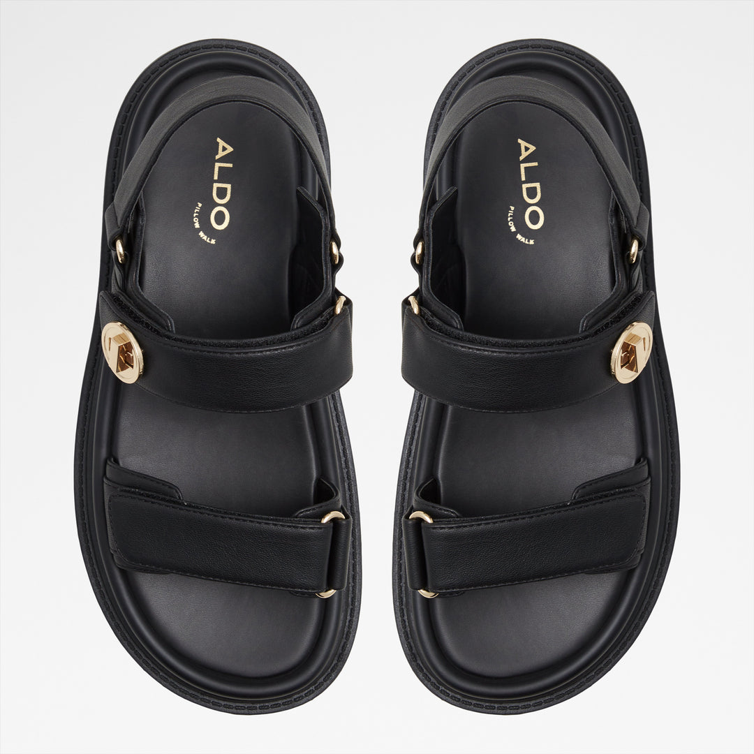 Sandálias rasas em preto - LINETTE