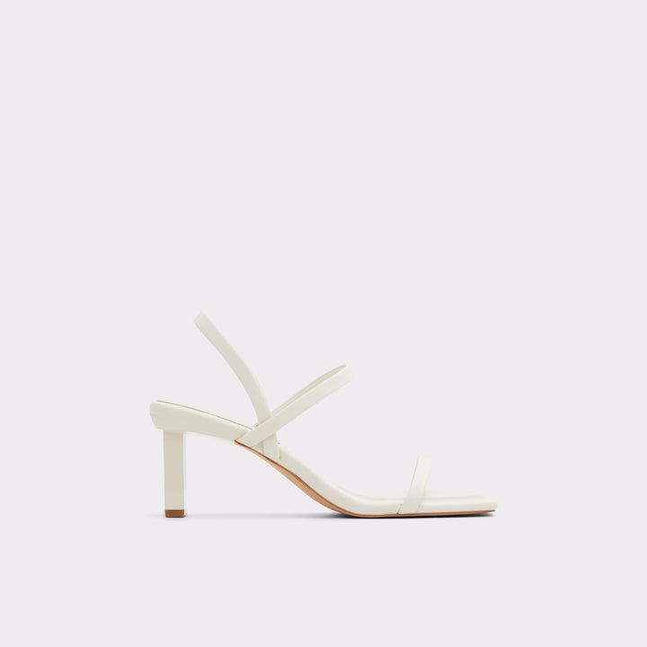 Sandálias em branco, salto em bloco - LOKURR