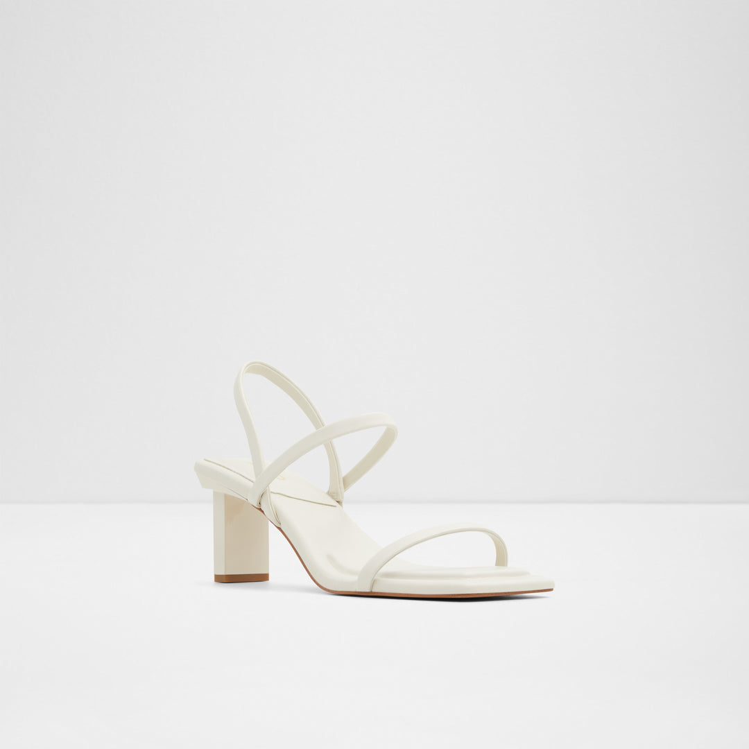 Sandálias em branco, salto em bloco - LOKURR