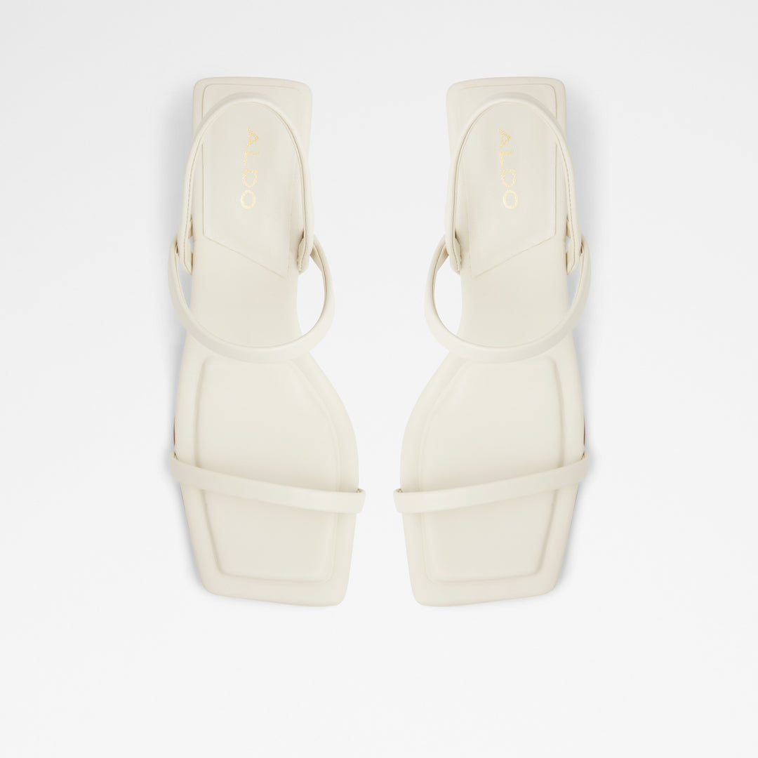 Sandálias em branco, salto em bloco - LOKURR