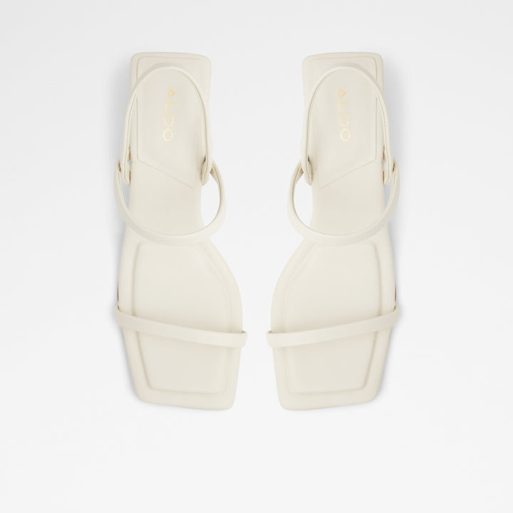 Sandálias em branco, salto em bloco - LOKURR