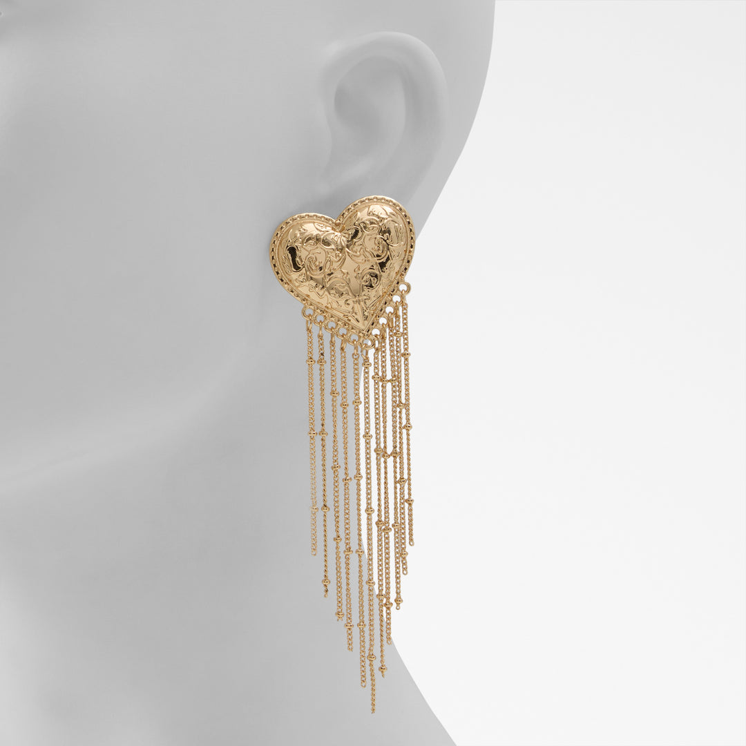 Brincos longos em dourado - LOVIQUE