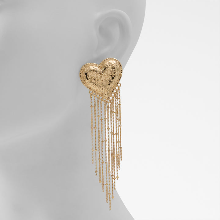 Brincos longos em dourado - LOVIQUE