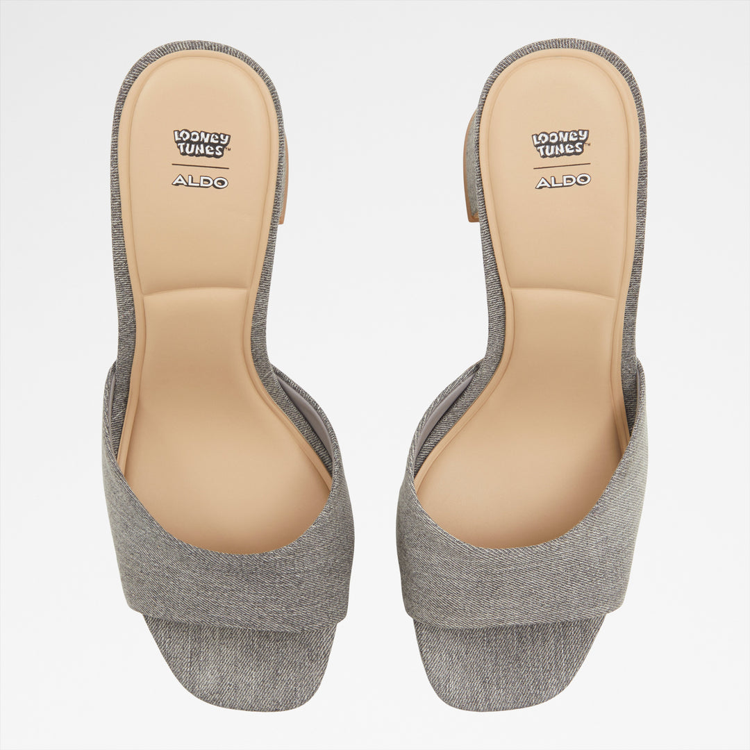 Sandálias em cinzento, salto em bloco com plataforma - LTPLATFORM