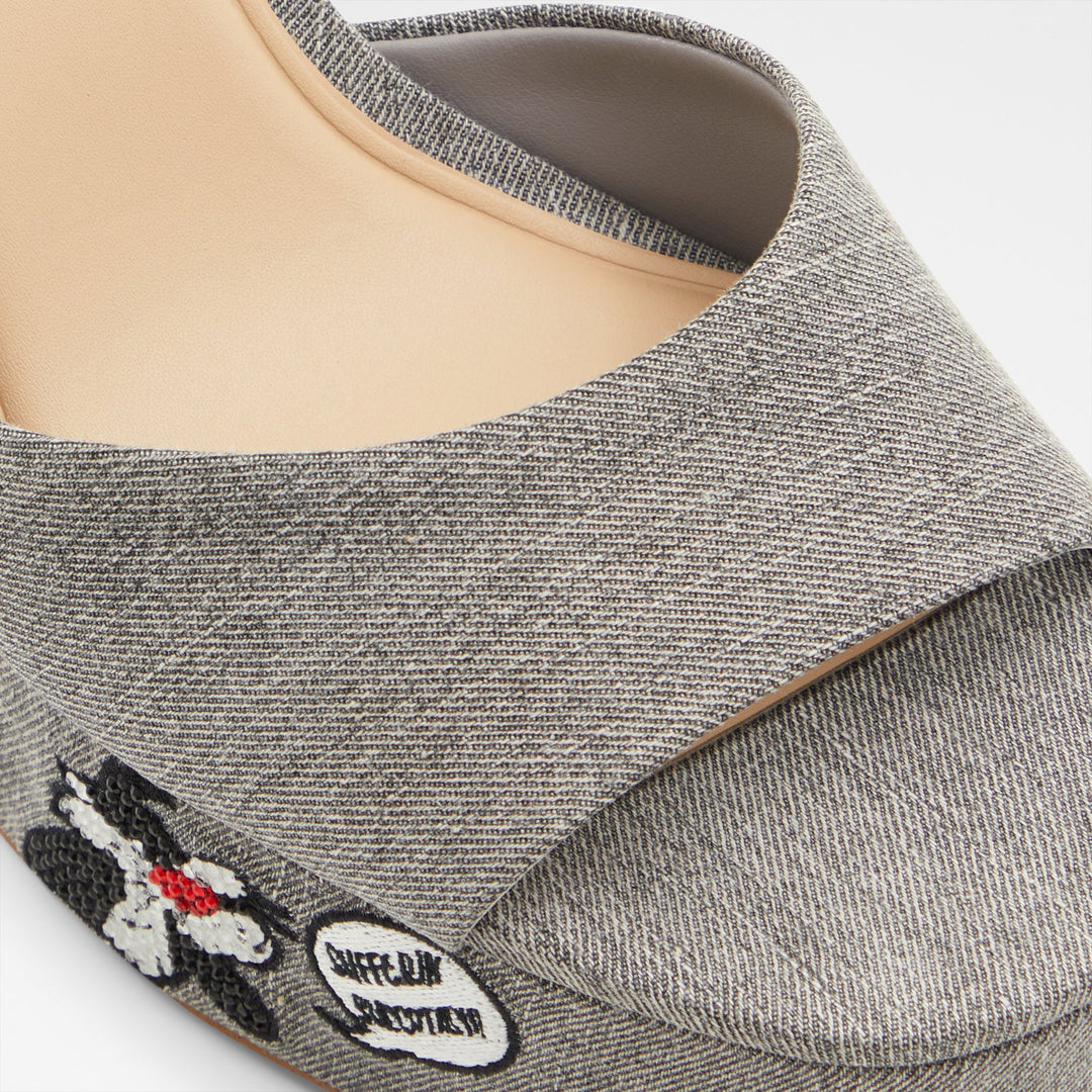 Sandálias em cinzento, salto em bloco com plataforma - LTPLATFORM