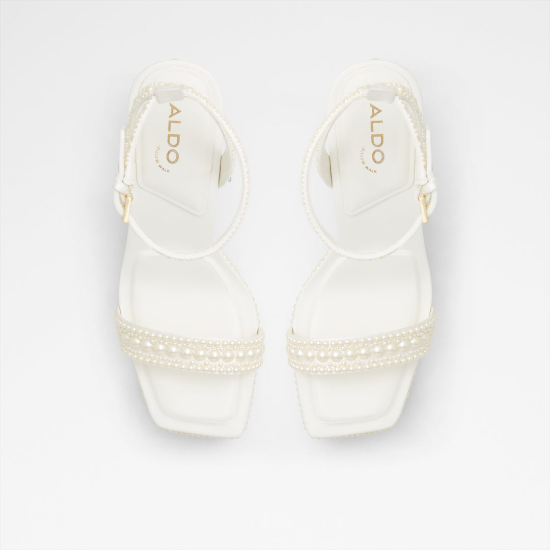 Sandálias em branco, salto em bloco - LULU