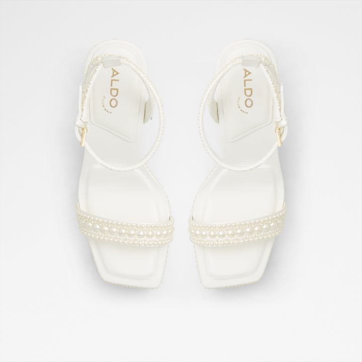 Sandálias em branco, salto em bloco - LULU