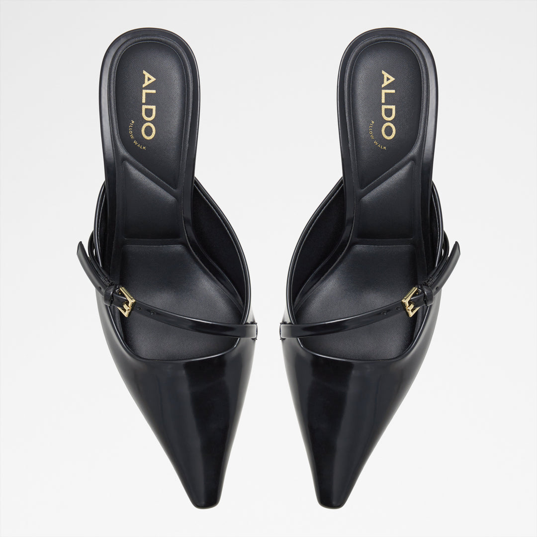 Mules em preto, salto em funil - LYNELLE