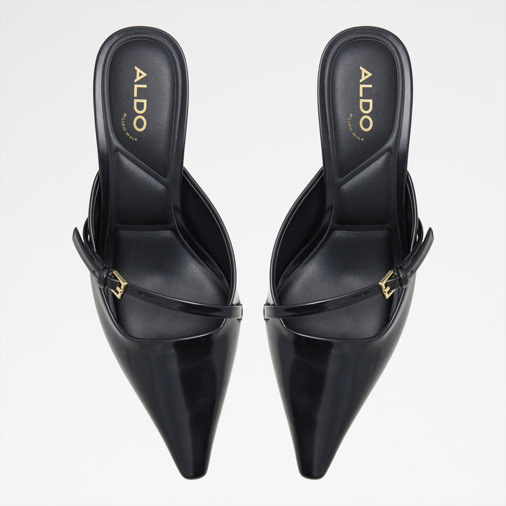 Mules em preto, salto em funil - LYNELLE