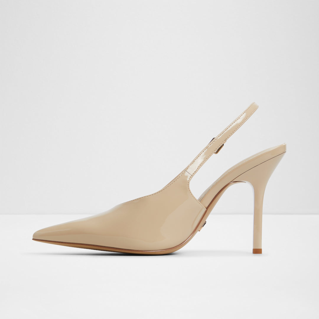 Sapatos em verniz bege, salto fino - LYSANDRE