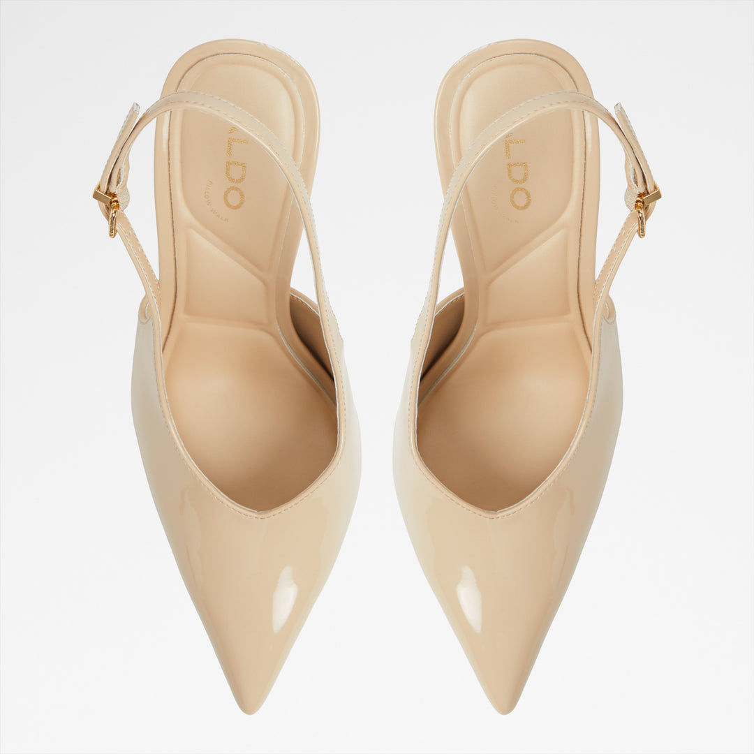 Sapatos em verniz bege, salto fino - LYSANDRE