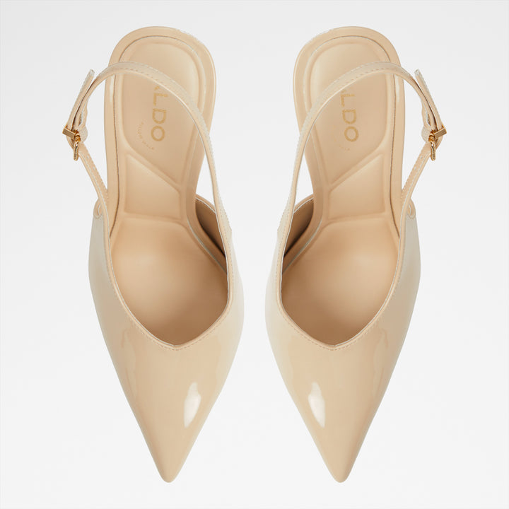 Sapatos em verniz bege, salto fino - LYSANDRE