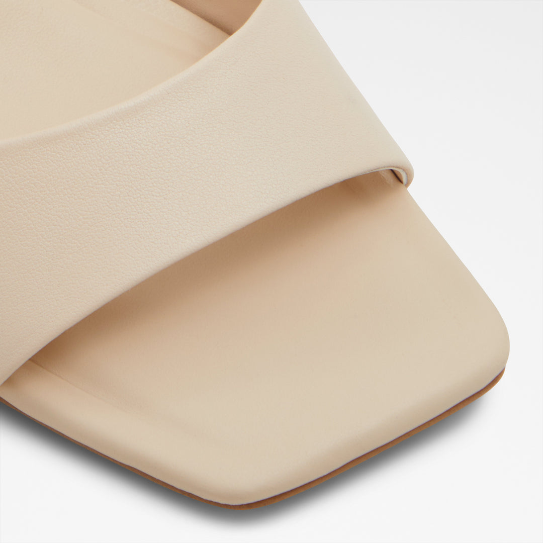 Sandálias em pele bege, salto em bloco - MAIZE