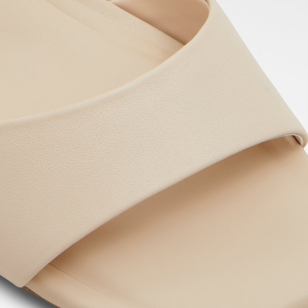 Sandálias em pele bege, salto em bloco - MAIZE