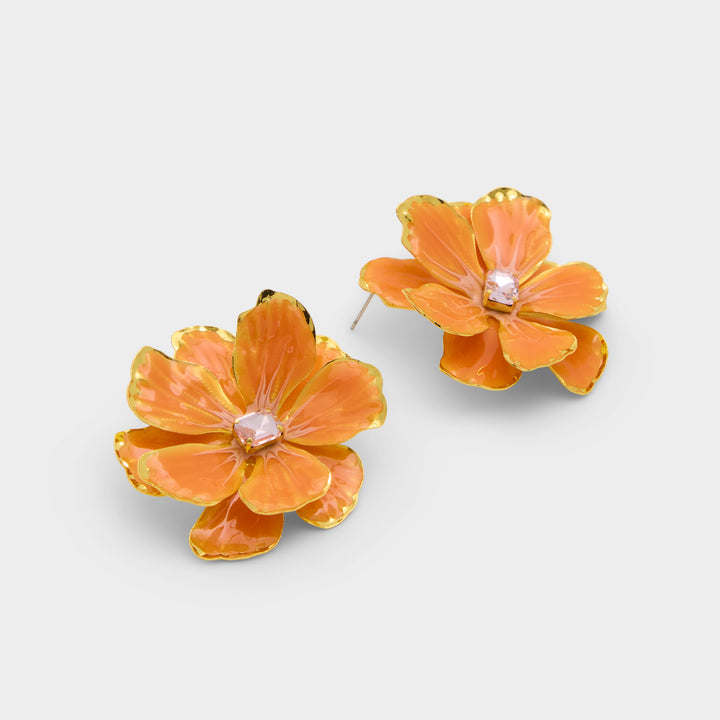 Brincos curtos em laranja - MARIGLO