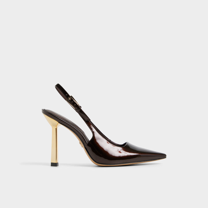 Sapatos em castanho, salto fino - MARYSA