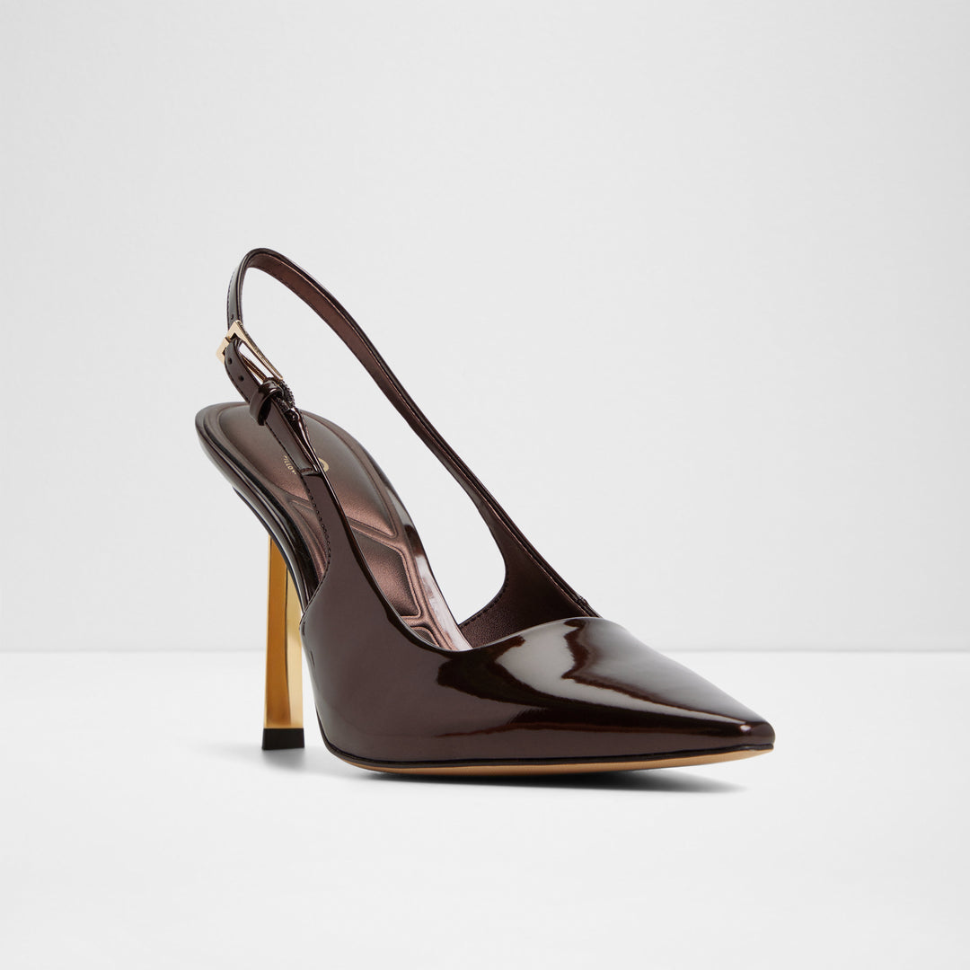 Sapatos em castanho, salto fino - MARYSA