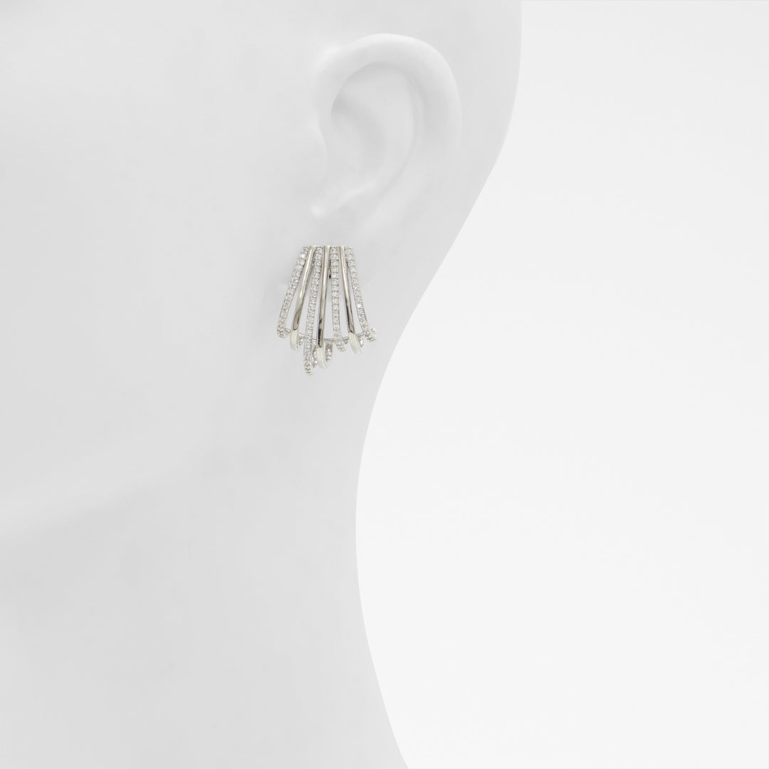 Brincos curtos em prateado - MERORYN