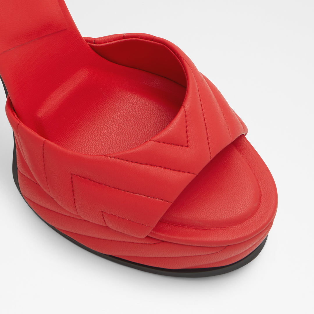 Sandálias em vermelho, salto em bloco com plataforma - MILENA