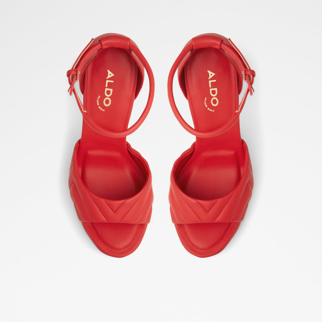 Sandálias em vermelho, salto em bloco com plataforma - MILENA