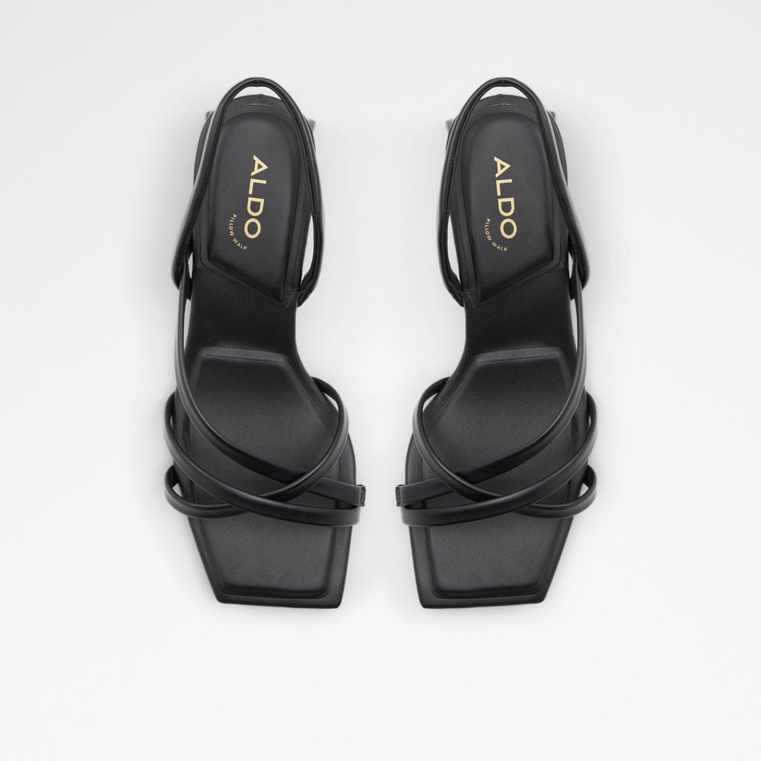 Sandálias em preto, salto em bloco - MINIMA