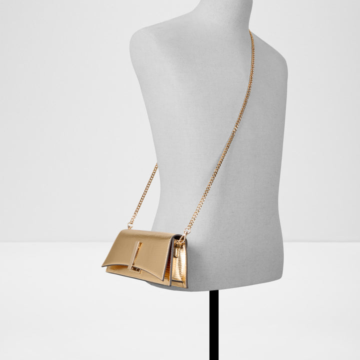 Bolsa de Ombro ALDO Dourada Metalizada com Corrente